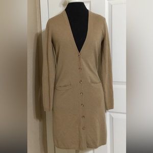 Ralph Lauren black label tan 100% cashmere cardigan
